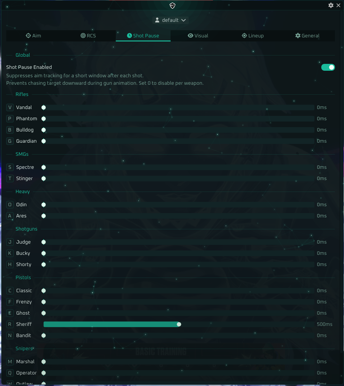 Valorant Suite menu — tab 4